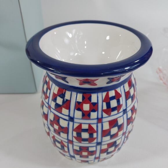 Partylite Quilted Aroma Melts Warmer Patriotic Red White Blue P7032 - Picture 4 of 5